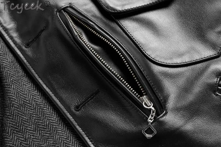 Куртка мужская короткая из натуральной воловьей кожи весна-осень