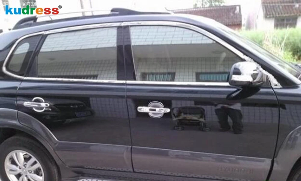 Для Hyundai Tucson 2004 2005 2006 2007 2008 2009 из нержавеющей стали оконная рама отделка вверх и