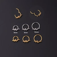 1pc gold stainless steel snake hoop earrings for women zodiac piercing earrings small hoop cartilage nose ring puncture jewelry