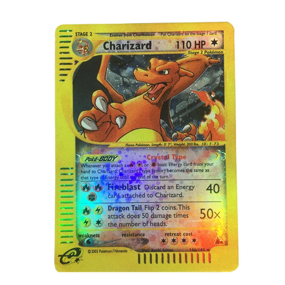 Juego de cartas Pok&eacute;mon de Anime, cartas en ingl&eacute;s, Charizard, Pikachu, MewTwo, GX EX, Vmax, colecci&oacute;n de batalla, regalo de Navidad-5