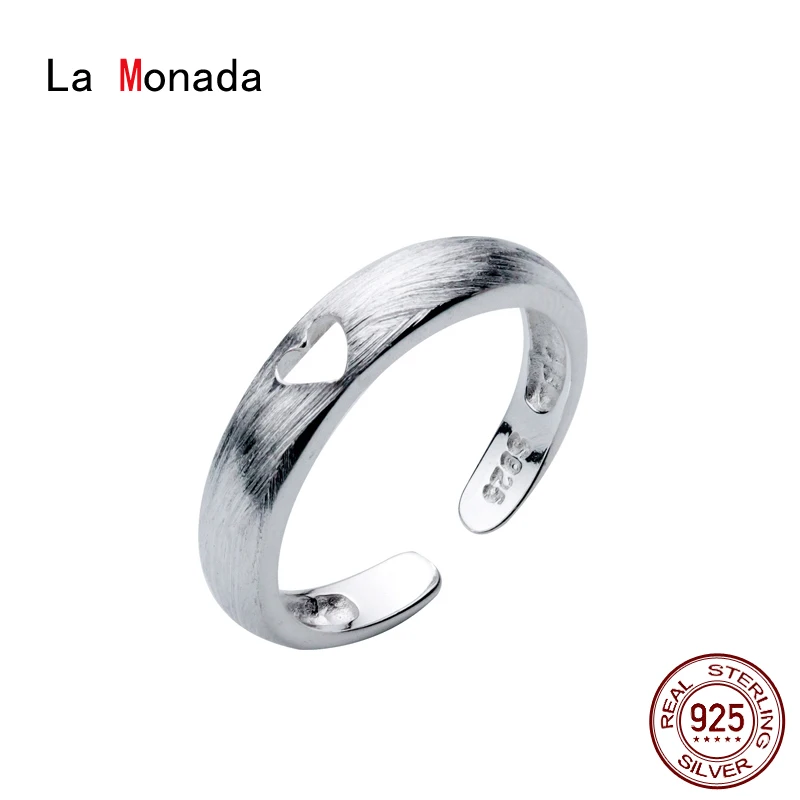 

Женское кольцо с полым сердцем La Monada, минималистичные серебряные кольца для женщин, серебро 925 пробы, ювелирные изделия, женские открытые ко...