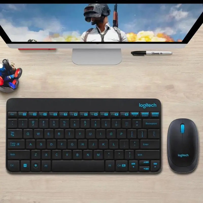 Logitech MK245 USB Nano беспроводная эргономичная Мини Клавиатура 1000DPI комплект мыши