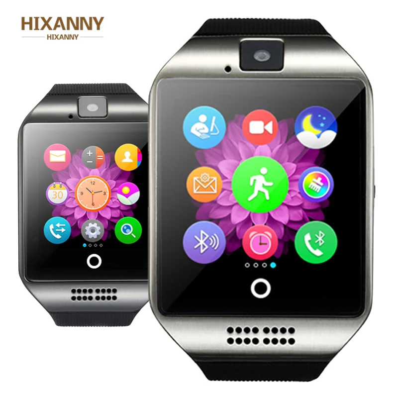 Bluetooth Смарт часы Q18 с камерой Facebook Whatsapp Twitter Синхронизация SMS Smartwatch поддержка SIM TF