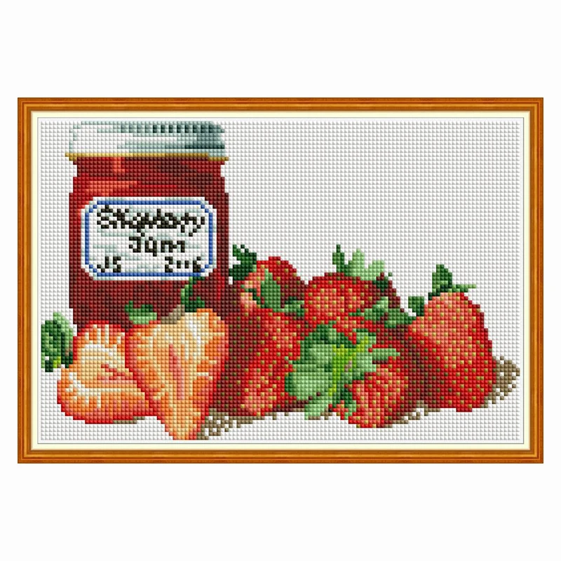 

Набор для алмазной живописи "клубника, варенье", "сделай сам", фруктовый узор, квадратное сверло, вышивка крестом, мозаика, набор для алмазной вышивки, украшение для дома