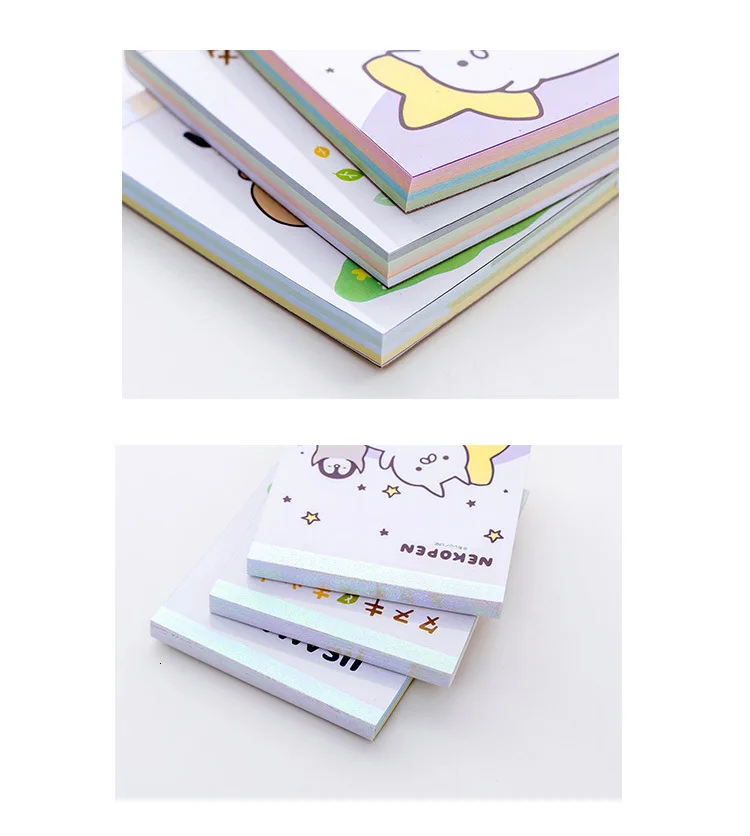 Милый мультфильм кролик лиса memo pad Kawaii N раз Примечание Мини 100 страница карман блокнот планировщик наклейки 10 цветов японский канцелярские
