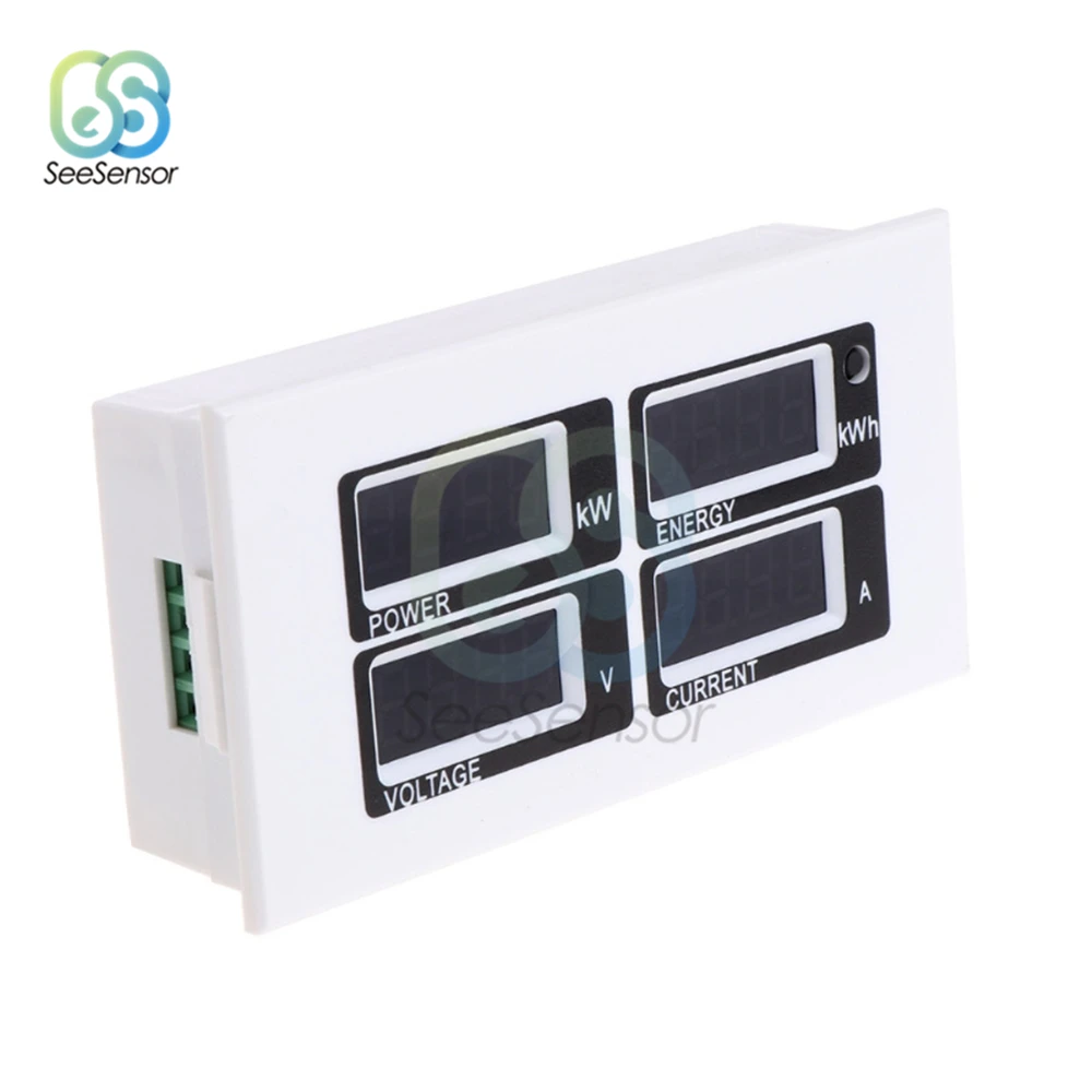 4 в 1 светодиодный цифровой вольтметр Амперметр Ваттметр Ватт тестер мощности