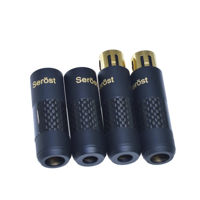 

Serost Bla-1 3Pin Carbon fiber+copper+gold plated Male Female Cannon XLR Audio Connector Balanced Plug for hifi hiend audio