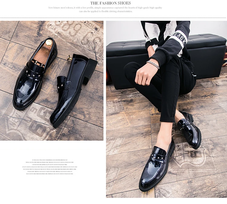 Thick Bottom Mens Dress Shoes Men Bring Brand Wedding Shoes Luxury Italian Casual Office Formal Loafers Boats Leather Shoes Men