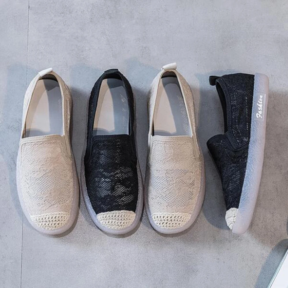 

Shoes summer flat student shoes women 2020 new mesh surface Loafers hollow breathable Soft bottom single women's shoes hy763