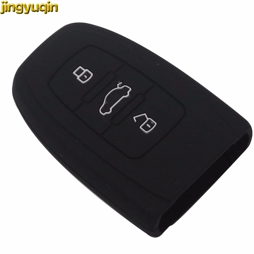 Jingyuqin 3 кнопки силиконовый чехол для ключей от машины Audi B6 B7 B8 A4 A5 A6 A7 A8 Q5 Q7 R8 TT S5 S6 S7 S8