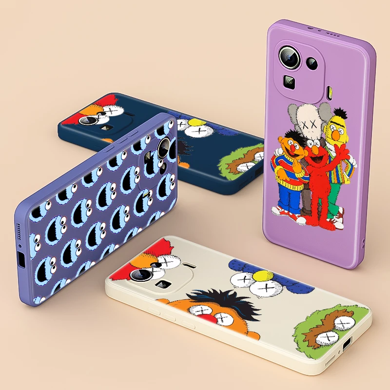 

Sesame Street Cookies for Xiaomi 11 Ultra 10T 10 Pro Lite 9 5G Mix 4 3 CC9 Luxury Liquid Silicone Soft Cover Phone Case