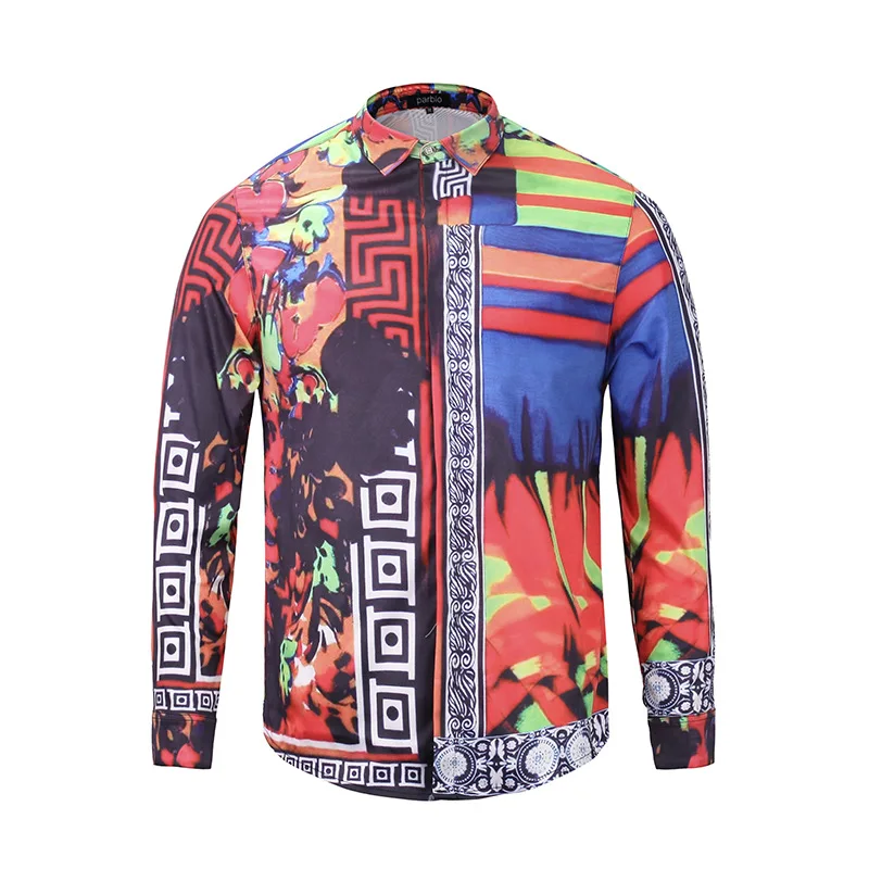 Мужская рубашка с длинными рукавами новая весенняя и осенняя 3D цифровая