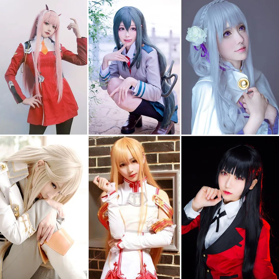 Парик AILIADE длинный прямой термостойкий парик из синтетических волос для косплея