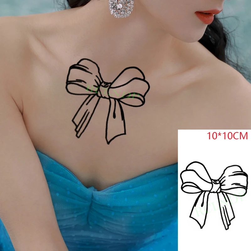 

Waterproof Temporary Tattoo Stickers Cute Bow Knot Flower sexy beautiful pretty Fake Tatto Flash Tatoo Body Art for Women Men
