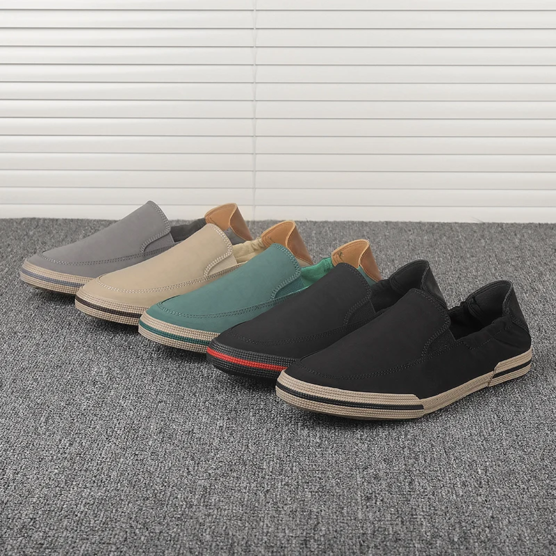 

2020 Fashion Shoes Men Loafers Canvas Shoes Men Casual Shoes Flat Slip on Male Footwear New N6-193
