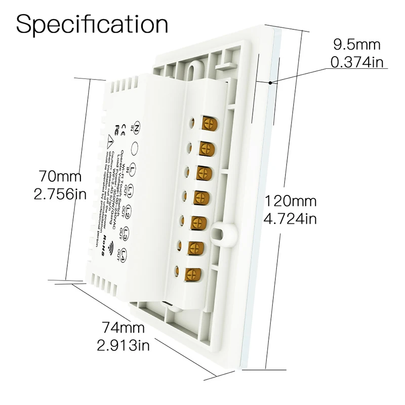 

WiFi Smart Wall Light Switch RF 433Mhz Wireless Glass Panel Smart Life Tuya APP Remote Control Work With Alexa Google Home IFTTT