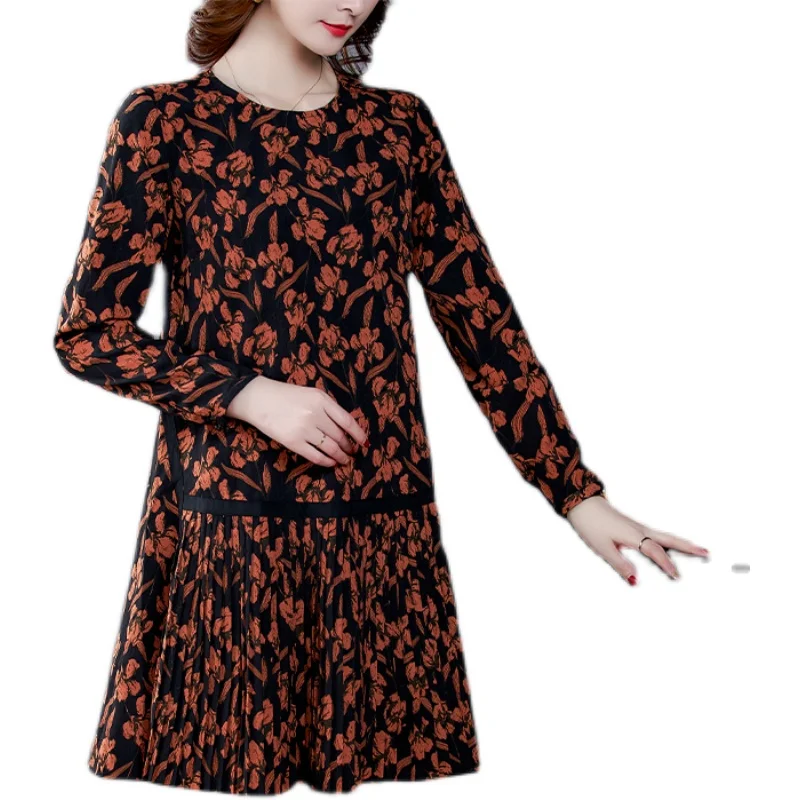 

COIGARSAM 4XL Plus Size Print Women dress New Spring Loose Dresses 6188