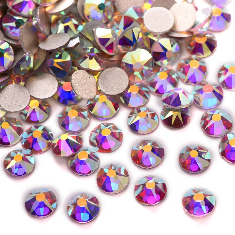Стразы для ногтей 5A 8 больших + маленьких граней стеклянные кристаллы
