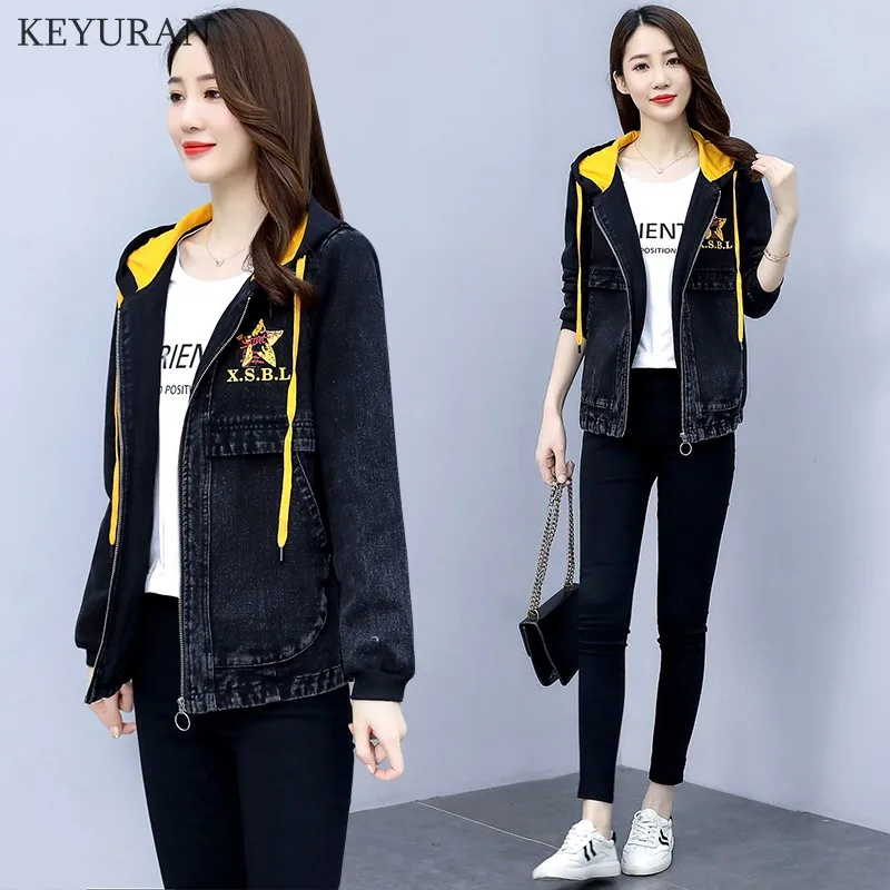 

KEYURAN пальто BF Стиль Модные женские осенние и весенние плюс Размеры теплая зимняя одежда ins опрятный толстовки kawaii с капюшоном и длинными рук...