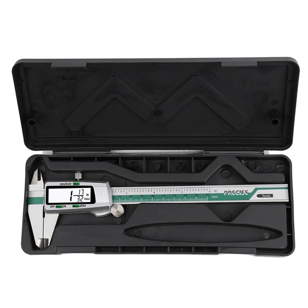 

150MM/6inch Precision Electronic Digital LCD Vernier Caliper Tool Ruler Measuring Tools Gauge Stainless Steel