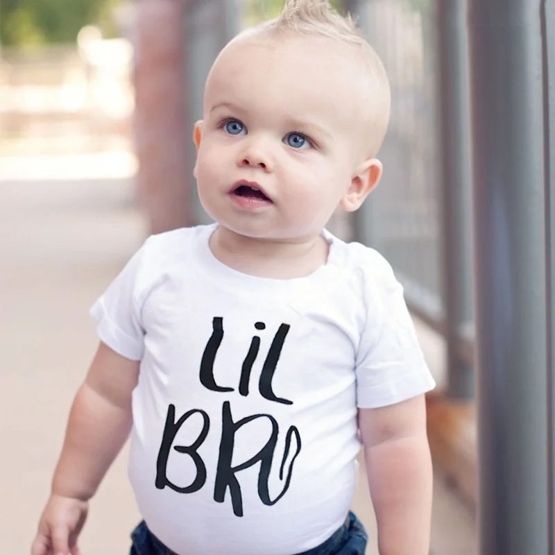 Хлопковая футболка с надписью для маленьких мальчиков и девочек|Тройники| |