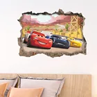 3D автомобили Маккуин, наклейка на стену, самоклеящаяся ПВХ, украшение для детской комнаты, детская комната, линейка для измерения роста, обои, роспись, детский подарок