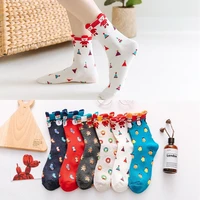 hss brand ladies cotton jacquard cartoon socks new cute christmas three dimensional pattern women socks
