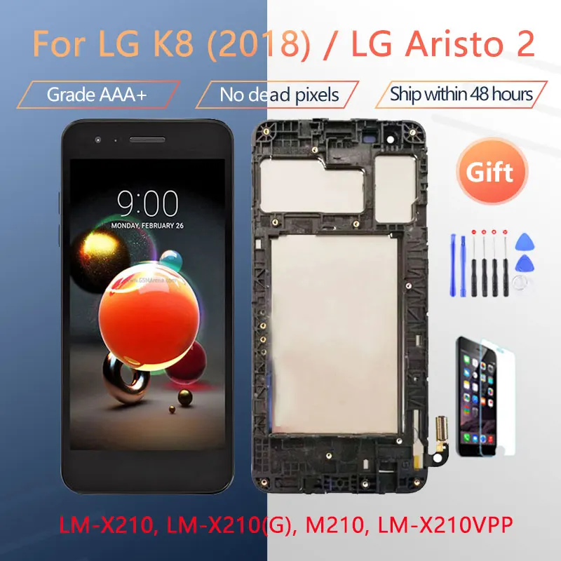 ЖК-дисплей 5 0 дюйма для LG K8 2018 Aristo 2 SP200 MX210 LM X210MA X210 сменный сенсорный экран с рамкой