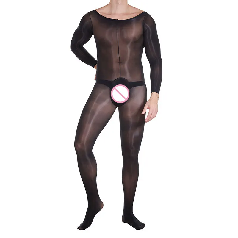 

8D Sexy Oil Gloosy U Convex Pouch Bodysuit Bandage Sexy Tight Body Stockings Elastic Bodyhouse Gay Wear Puls Size F30