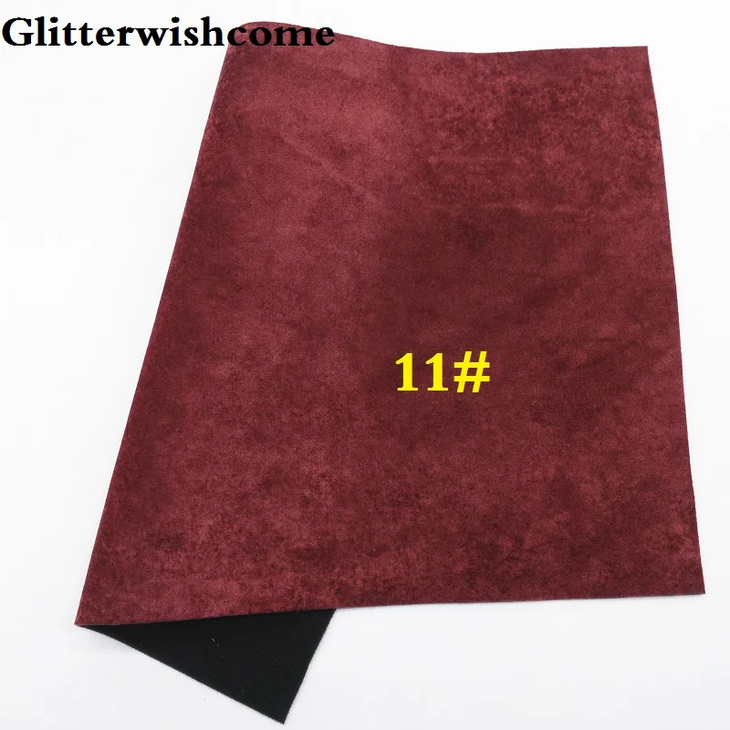 Glitterwishcome 21X29 см A4 размер винил для бантов искусственная кожа Бархат Кожа Fabirc искусственная кожа листы для бантов, GM118A - Цвет: 11