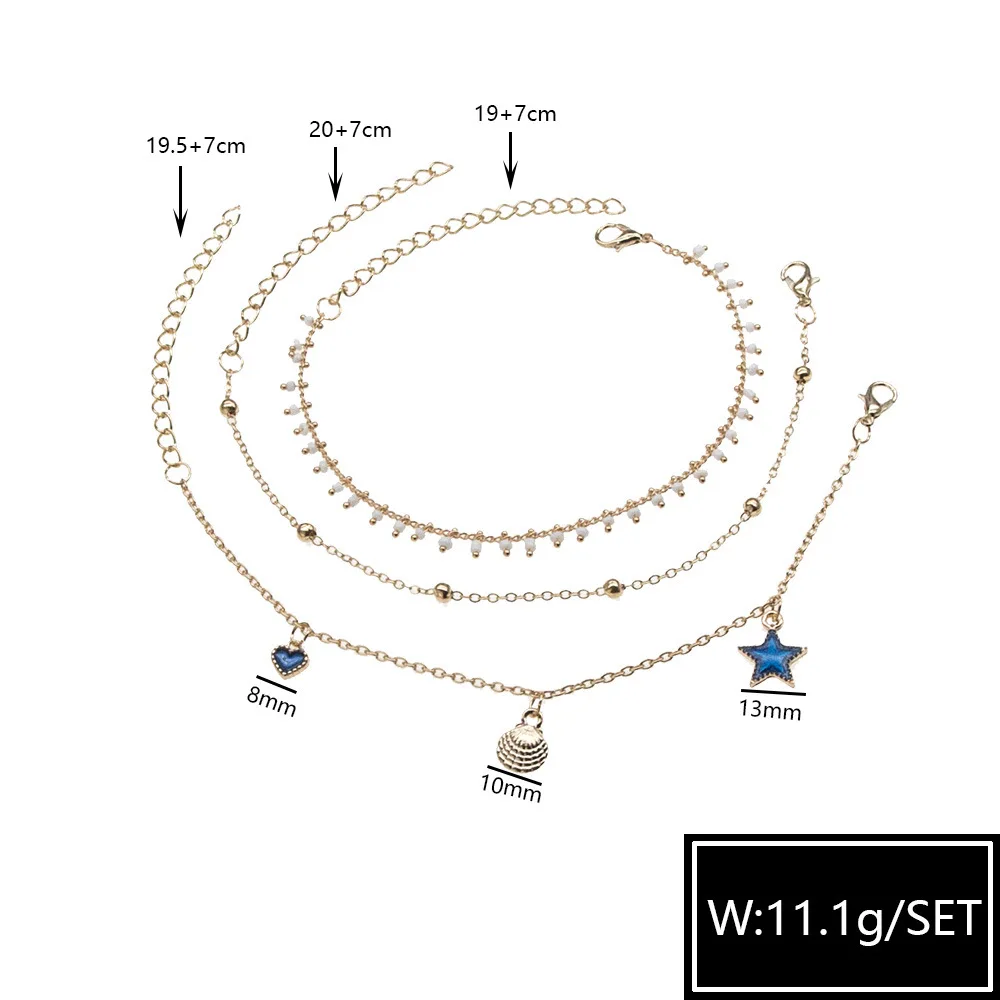 Богемные браслеты на ногу браслет для женщин кисточка пентаграмма подвеска в