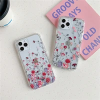 stylish shockproof red twig flower phone case for iphone 12 11 pro xs max 8 7 plus xr se2020 transparent back cover coque gift