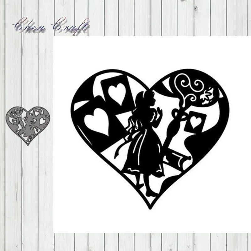 Большие красные сердца красивые металлические Вырубные штампы для скрапбукинга