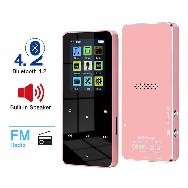 Mp3 плеер с Bluetooth динамиком сенсорная клавиша встроенный 16 ГБ Hi Fi металлический