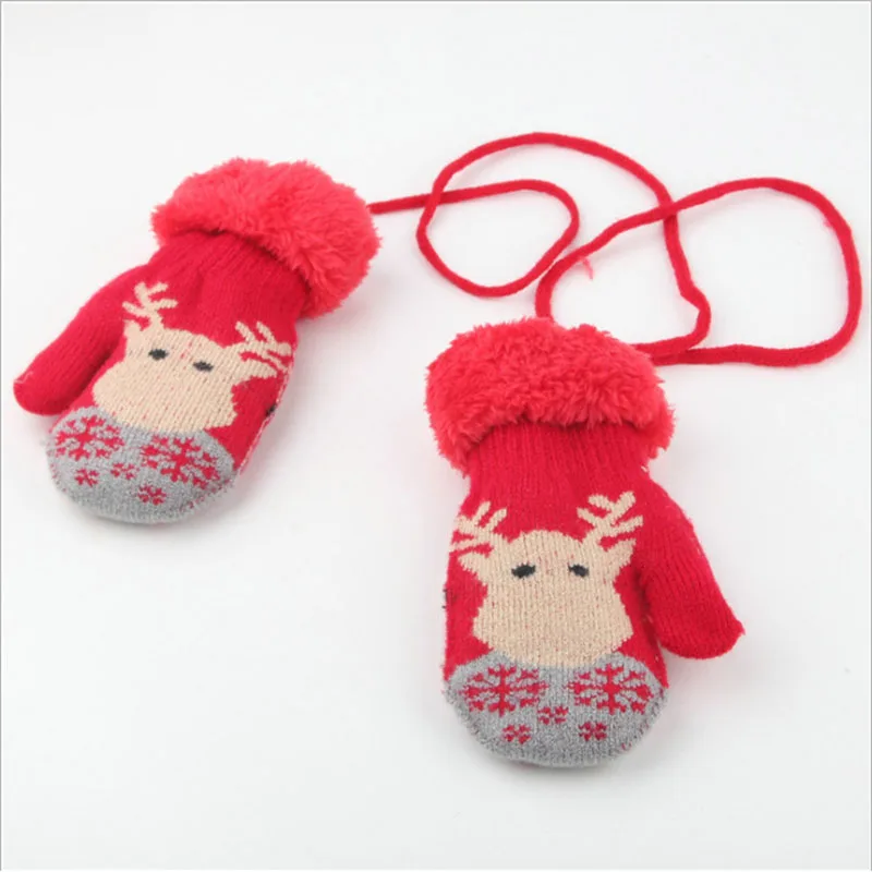 Новый От 1 до 6 лет для малышей с изображением милого оленя перчатки зима плотное