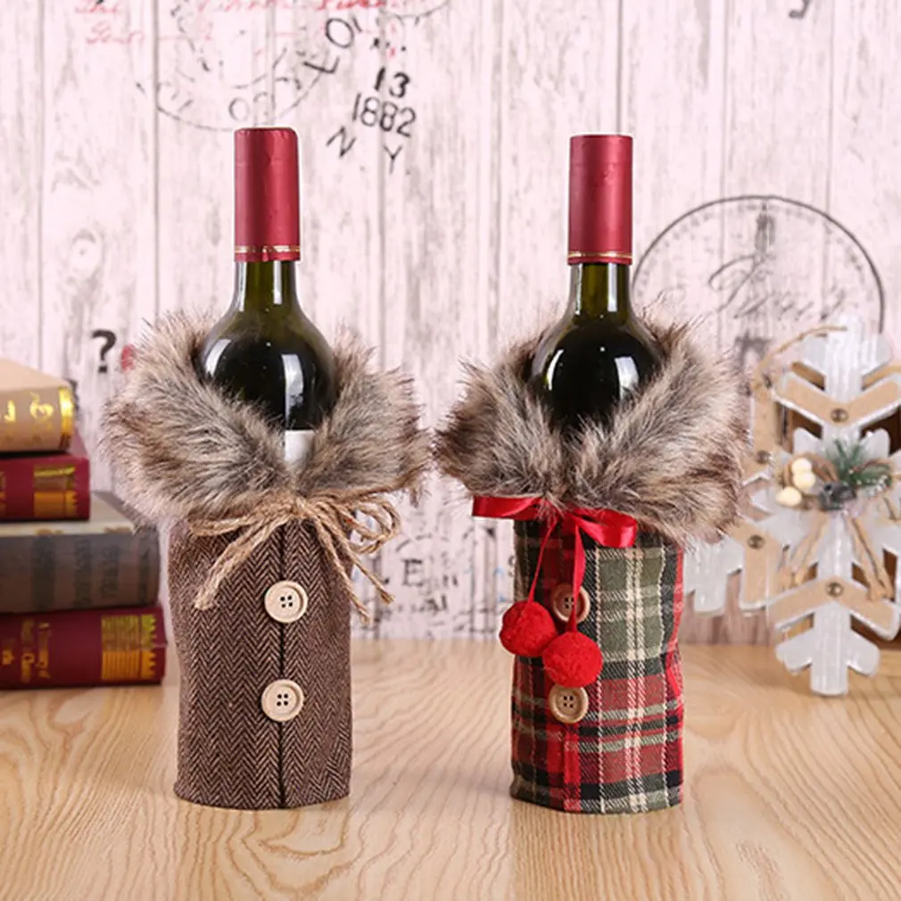 

Cartoon Christmas Decoration Red Wine Bottle Set Creative Dress Up Red Wine Bag Household Items