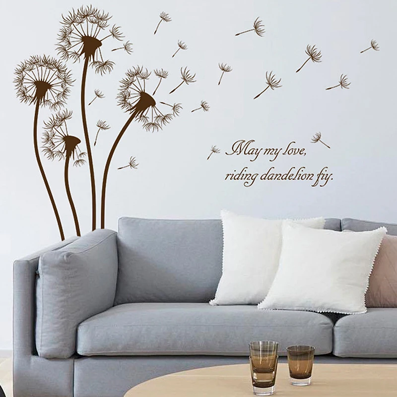 

Romantic Dandelion Wall Stickers Living Room TV Sofa Background Kids Room Decoration Painting Removable Self-adhesive Â Film