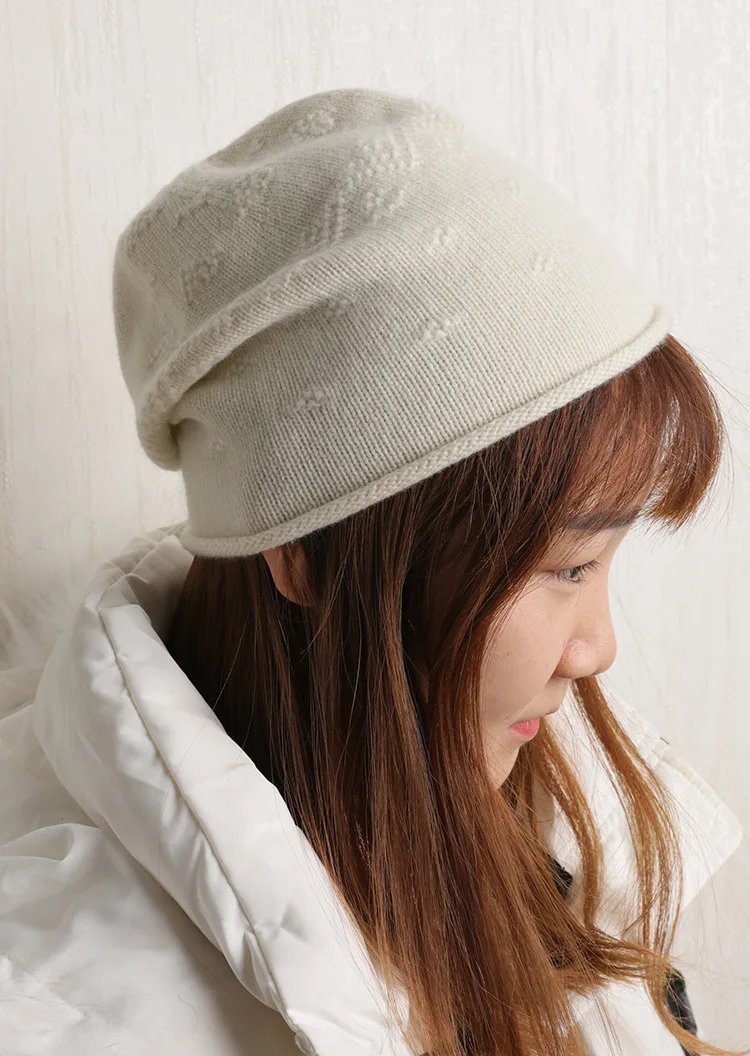 100 вязаная шапка из кашемира для женщин и мужчин унисекс осень зима модная теплая