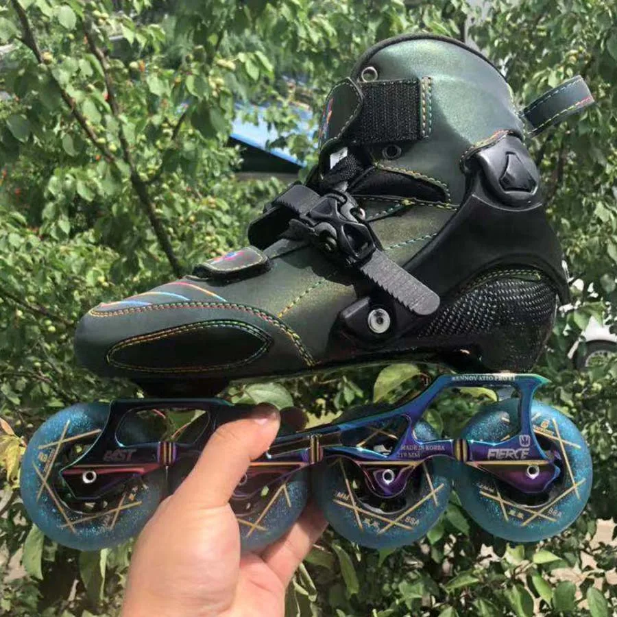 2020 Светоотражающие углеродного волокна Инлайн ролики для слалома Ребенок