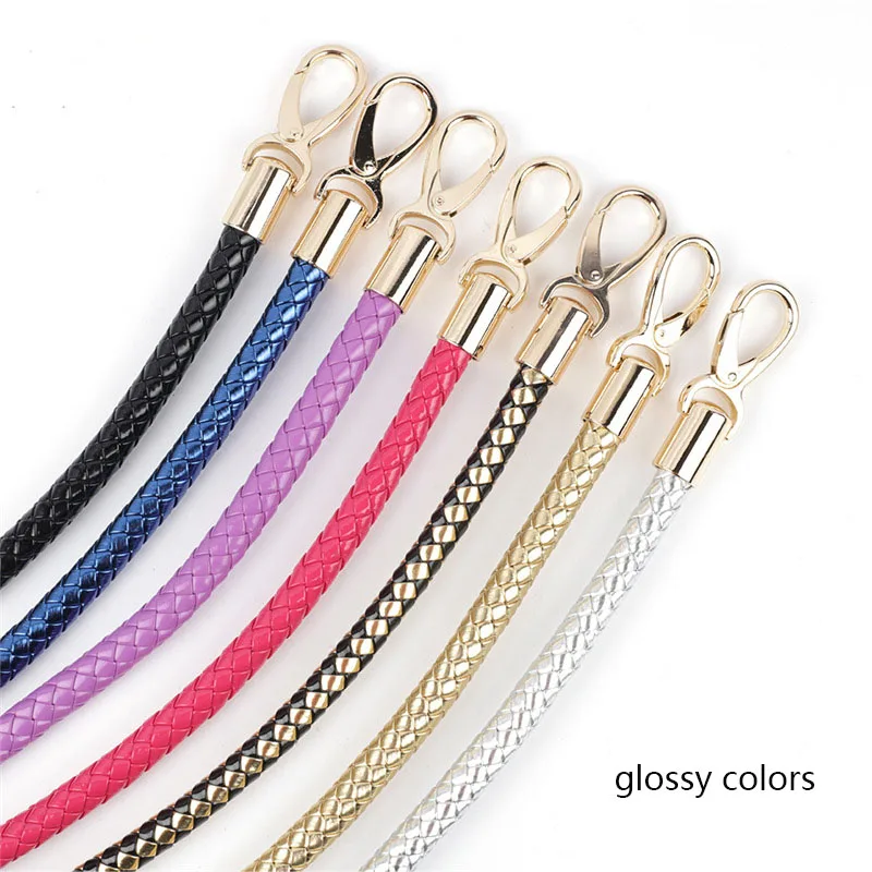 1Pair 60cm Imitation Leather PU Bag Hand Handle Black PU Braided Short Strap Handbag Shoulder Strap Belt DIY Bag Parts Accessory