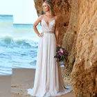 Женское свадебное платье с глубоким V-образным вырезом, из органзы