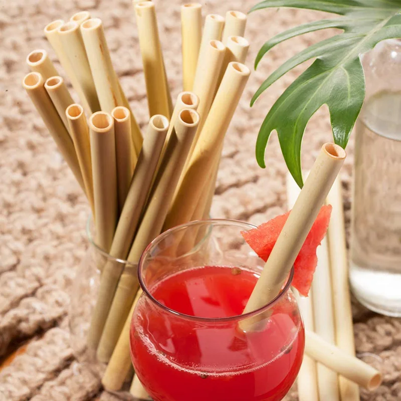 

10 шт./компл. многоразовые трубочки из натурального бамбука трубочки для питья с чехлом/чистящей щеткой экологически чистые инструменты бар...