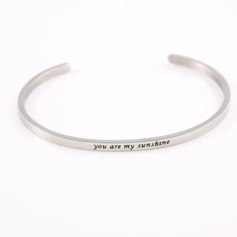 Браслеты с вдохновляющими мантрами из нержавеющей стали браслеты гравировкой you