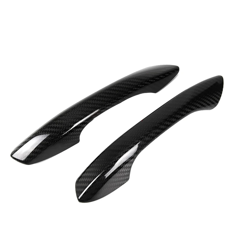 

2Pcs Real Carbon Fiber Car Outer Door Handle Cover Trim for-Porsche 718 Boxster Cayman 2016 2017 2018 2019