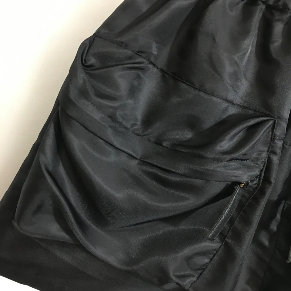 

Hight Quality Luxury Summer Women New Elasticated Waist Zipper Double Pockets Mini Skirts Black