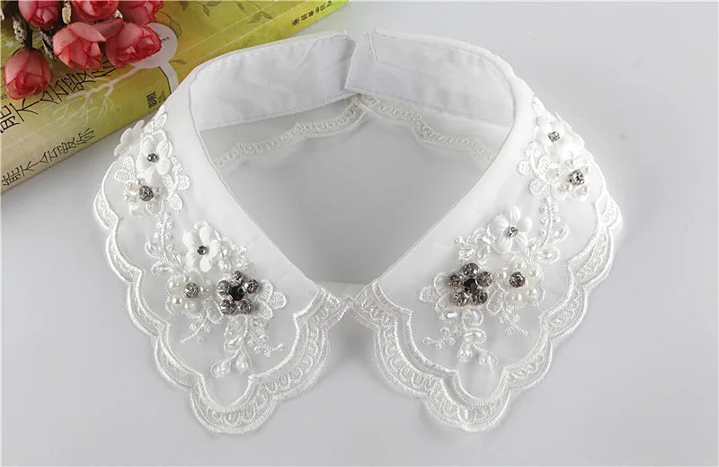 Linbaiway женские ложные воротнички вышивка цветочный съемный воротник ложный