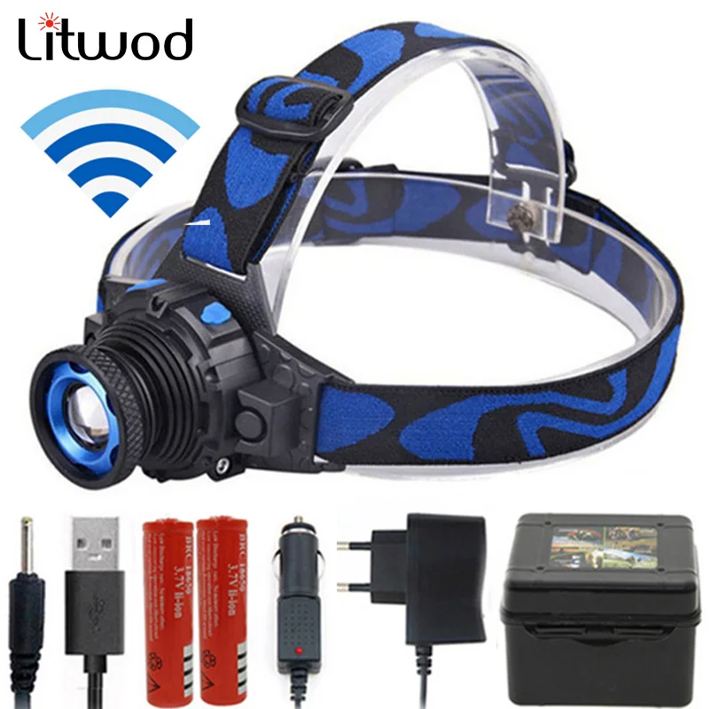 Litwod светодиодный налобный фонарь Встроенный перезаряжаемый аккумулятор 3 режима