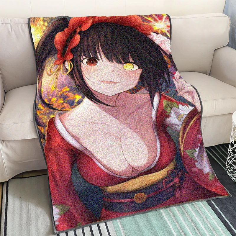 Anime Date A Live Blanket Cosplay DIY Custom Tokisaki Kurumi Yoshino Cloak Flannel Warm Air Blankets 39x59inch |