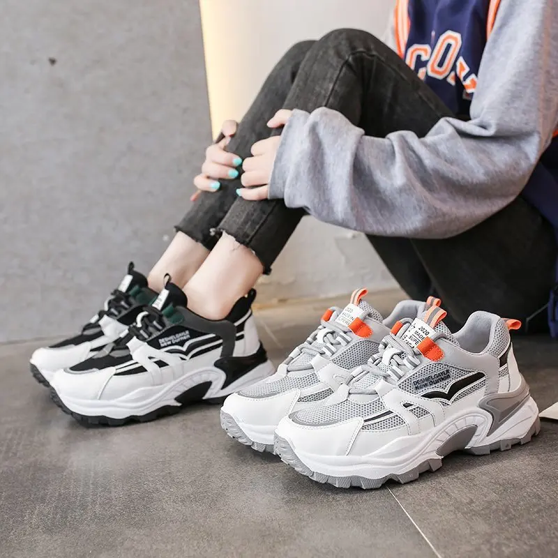 

Spring Casual Sports Women's Shoes Breathable and Comfortable Mesh Running Shoes Dad Shoes Wear-resistant Non-slip Flat Shoes