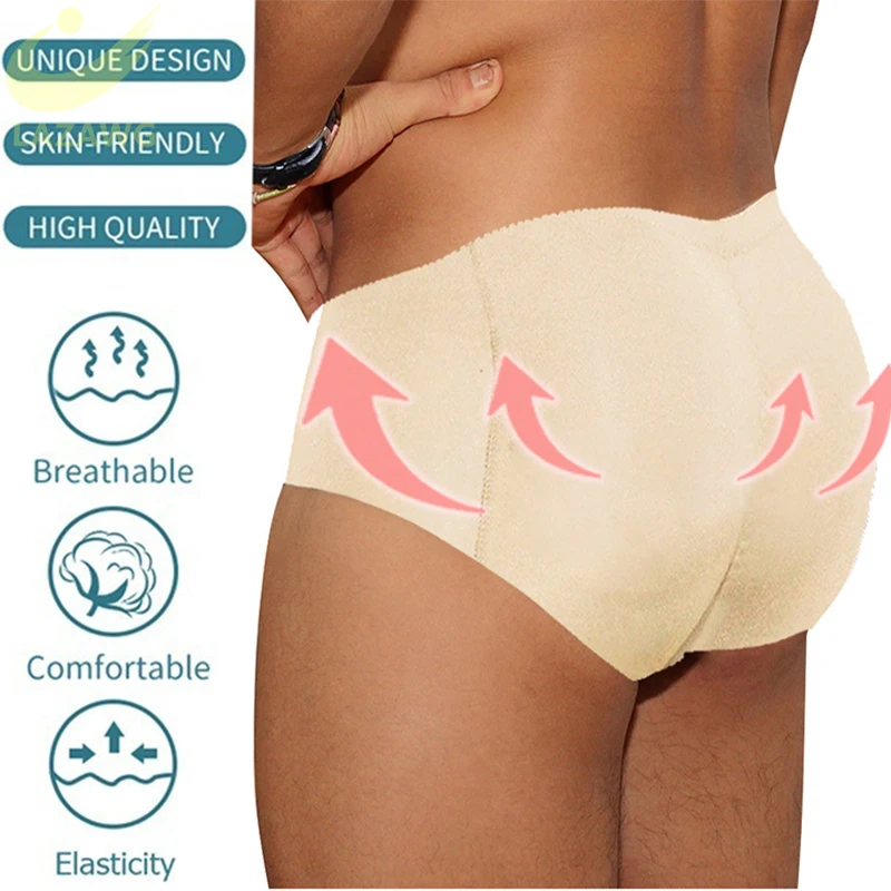 LAZAWG Mens Shaper Padded  Hip Enhancer Slimming Underwear Fake Buttocks Shapewear Butt Lifter Shorts Booty Padding Panties
